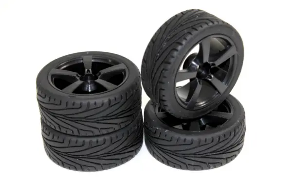 Wheel Set Onroad "5 Spoke / Profile" Black 1:10 (4 Pcs)