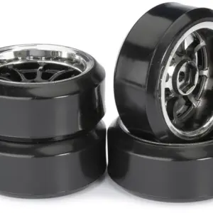 Wheel Set Drift Lp 9 Spoke / Profile C Black/Chrome 1:10 (4 Pcs)