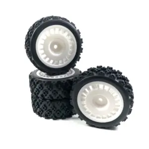 1:10 Wheel Set "Rally Block Design" White (4)