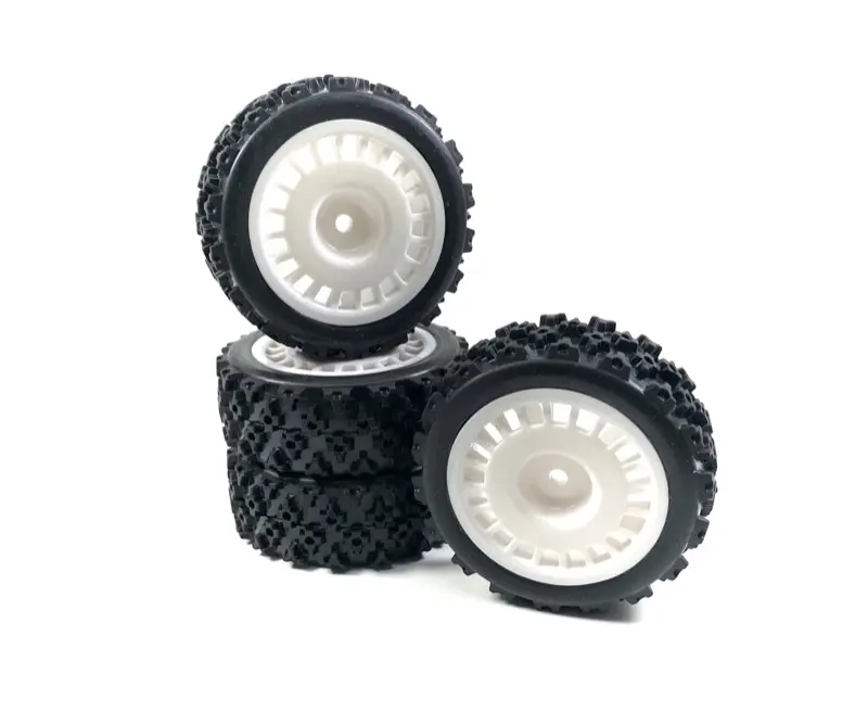 1:10 Wheel Set "Rally Block Design" White (4)