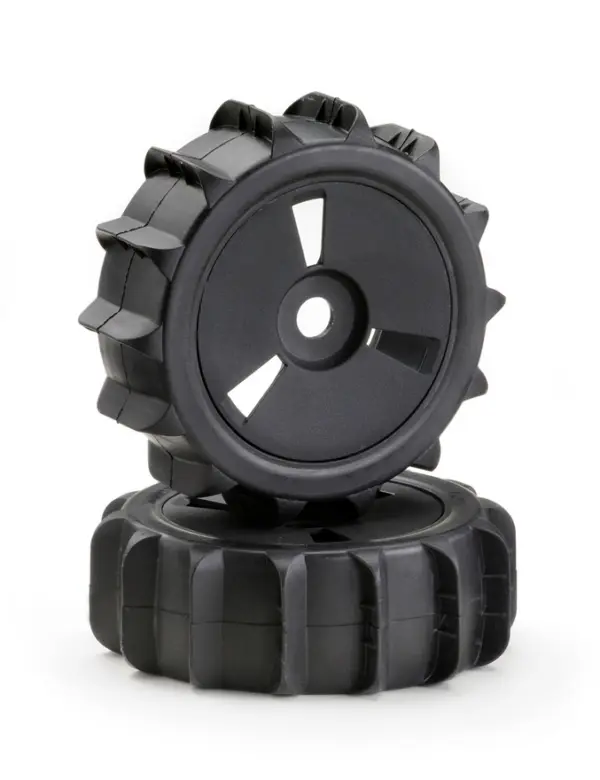 Wheel Set Buggy Disc "Sand Paddle" Black 1:8 (2)