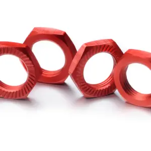 Hex Locknut 17mm Red (4)