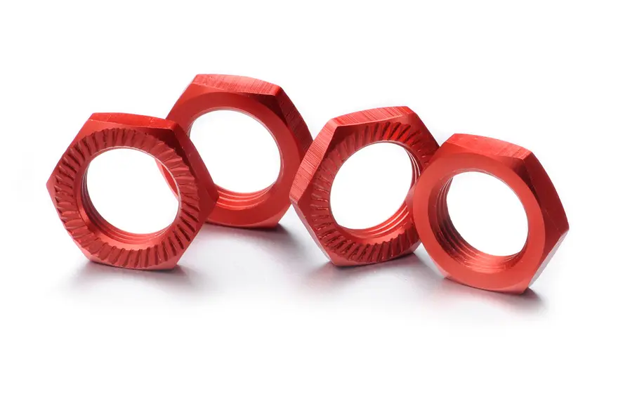 Hex Locknut 17mm Red (4)
