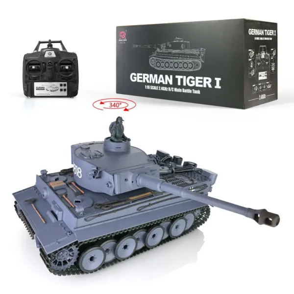 2.4Ghz Henglong 1/16 Plastic German Tiger I Radio Control Tank 3818 7.0 RTR RC Tank BB Shooting Smoking Sound Effect Recoil Barrel
