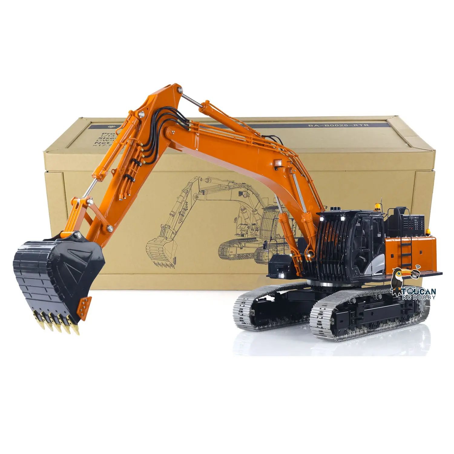 LESU Metal 1/14 RC Hydraulic Excavator Aoue ZX490 Remote Control Heavy Digger Car Construction Vehicle Model 6CH Valve Light 6CH Electrical Slip Ring FlySky PL18EV Radio Battery