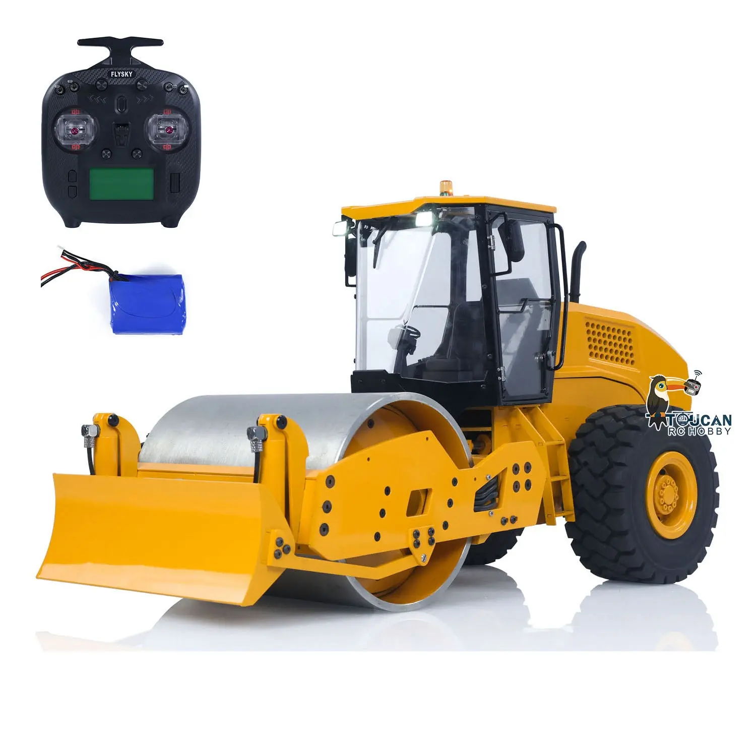 Metal CS11 1/12 RC Engineering Vehicles Hydraulic Remote Control Road Roller Car PNP/RTR Assembled Painted ESC Motor Servo