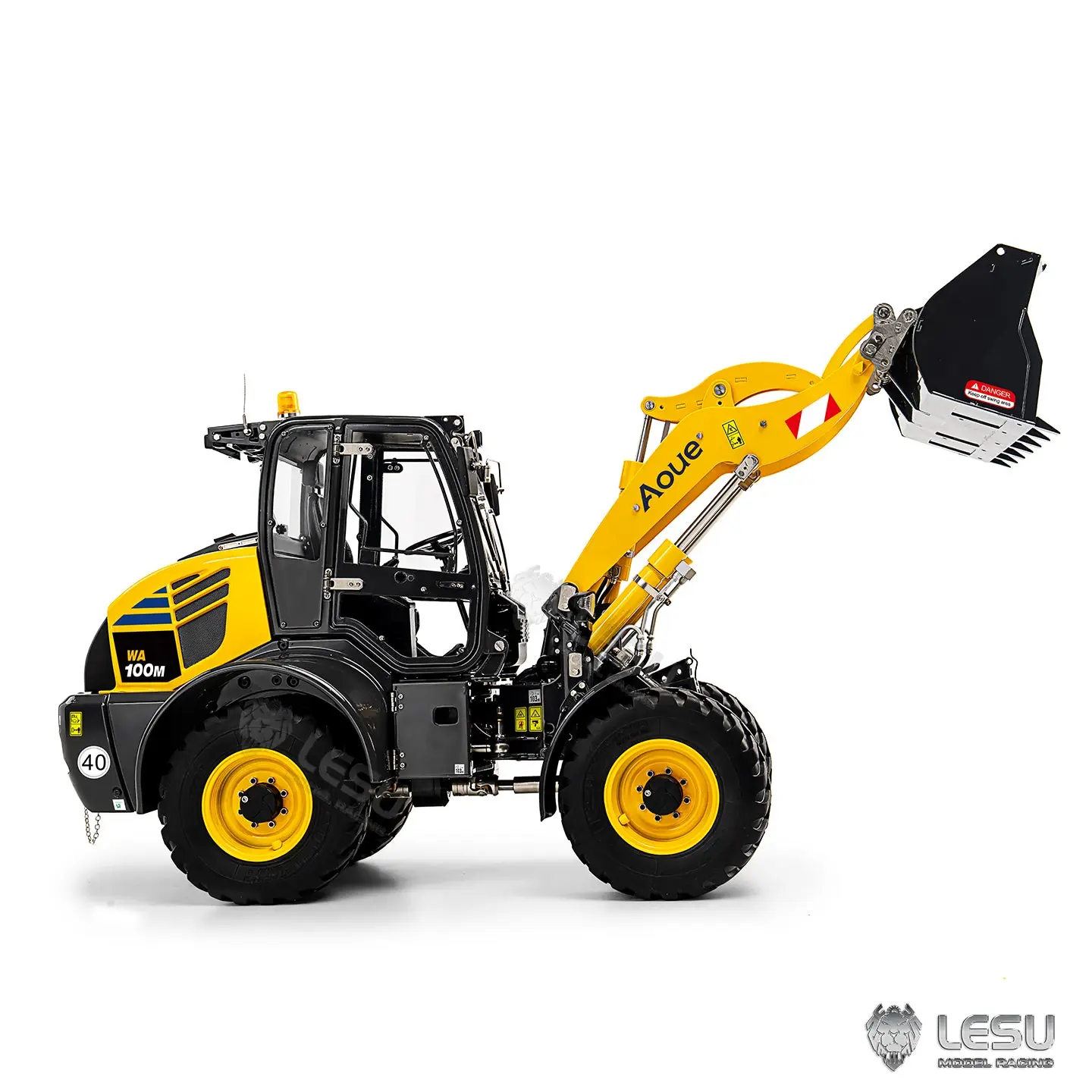 Metal LESU 1/14 RC Loader Aoue WA100M-8 4X4 RTR Hydraulic Remote Control Construction Vehicle Axle Lock Sound Light ST8 Radio