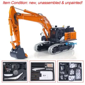 LESU Metal 1/14 RC Hydraulic Excavator Aoue ZX490 Remote Control Heavy Digger Car Construction Vehicle Model 6CH Valve Light 6CH Electrical Slip Ring FlySky PL18EV Radio Battery