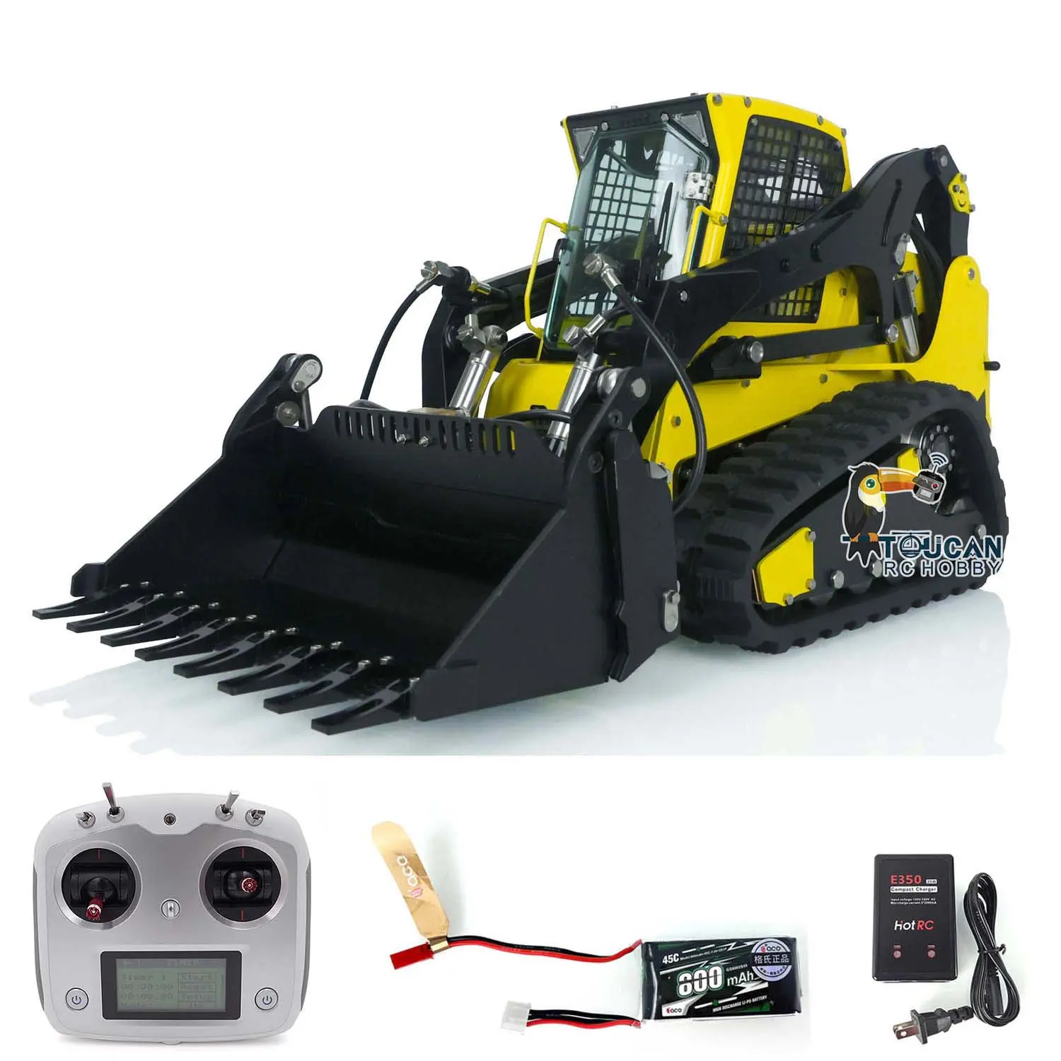 LESU 1/14 Scale Hydraulic Radio Controlled Loader Aoue LT5 Tracked Skid-Steer Loader Sweeper Dozer Blade Gripper Hay Clamp