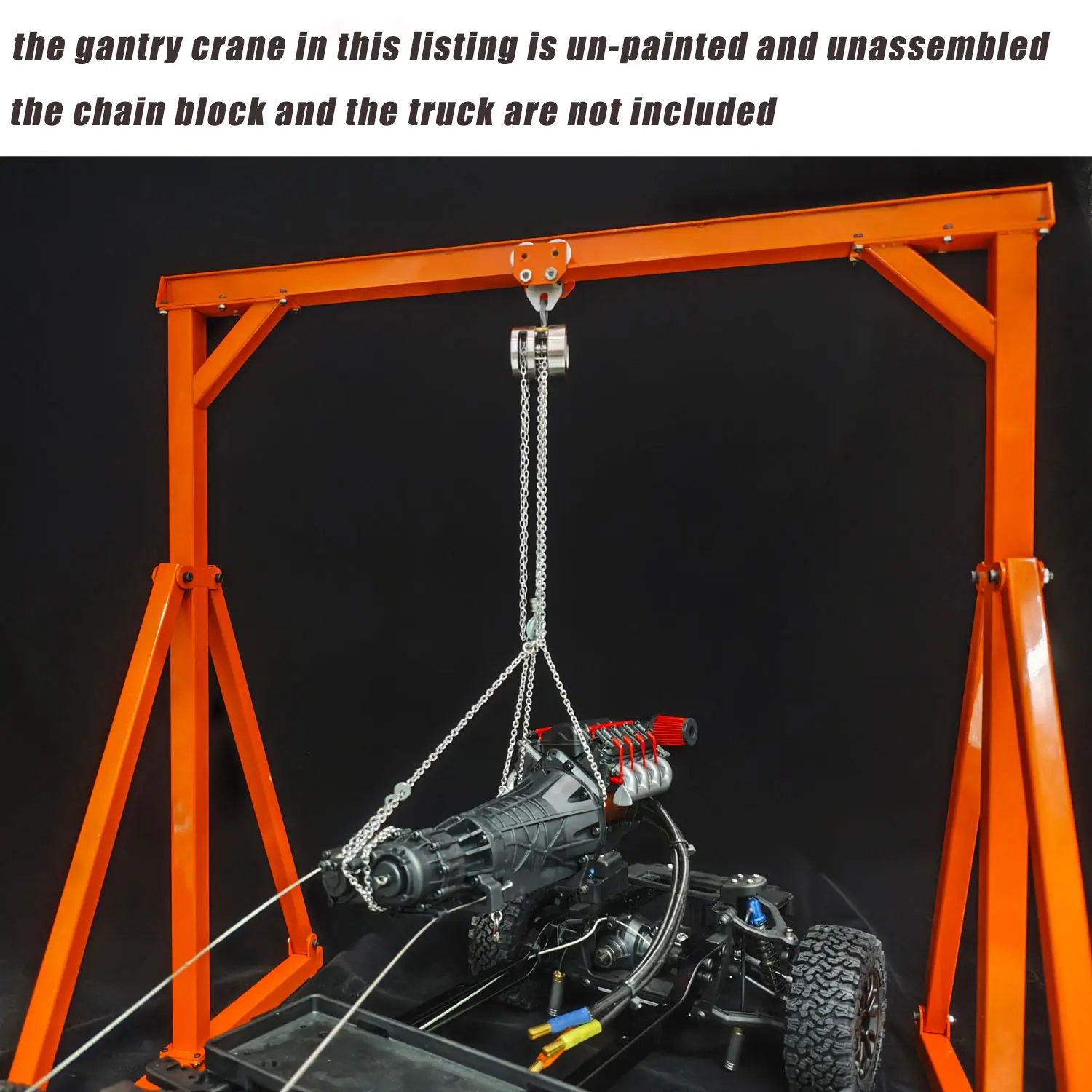 JDModel Metal Chain Block Hoist Gantry Crane for 1/14 RC Crane Remote Control Engineering Vehicles Model