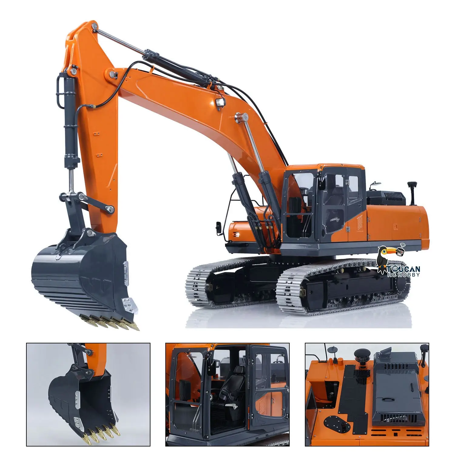 LESU 90% Metal 1/14 RC Hydraulic Digger Aoue DX350LC Remote Control Excavator Finished Model 3CH Valve Relief Valve 4MPA Pump