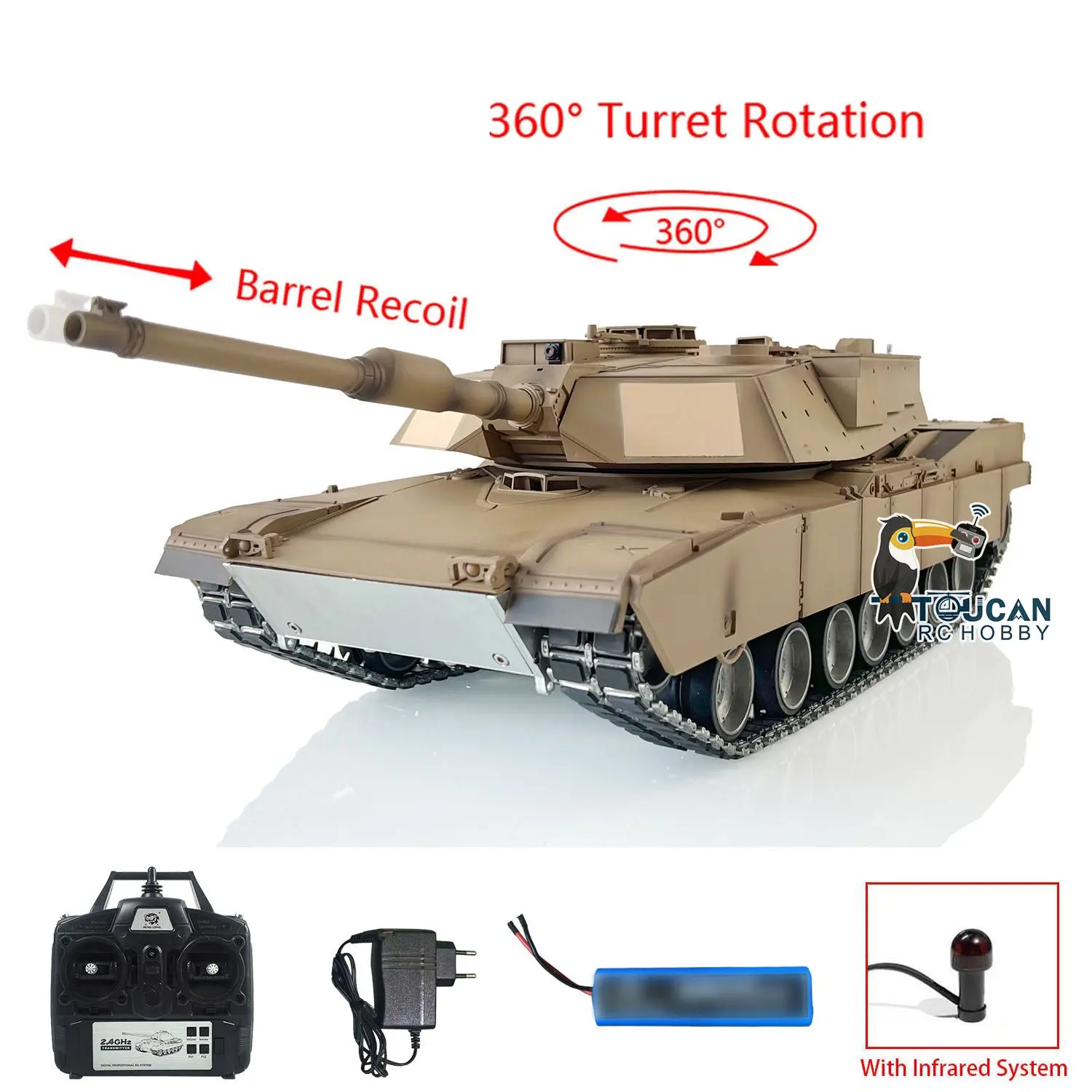 HengLong 1/16 Factory Original Refitted Painted RC Tank Metal Chassis Plastic Uppper Hull RTR 3918 M1A3 Abrams Hobby Models