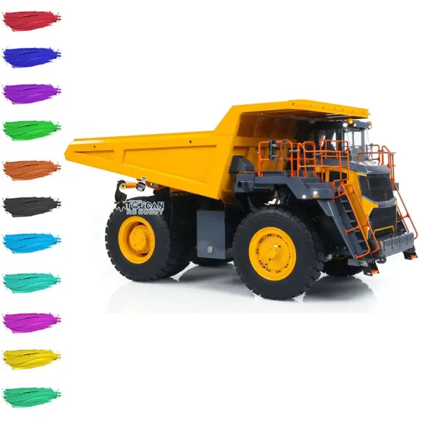 LESU 1/16 Heavy Metal Hydraulic Mining Car Dumper Bogie RC Mine Truck Aoue R100E Model Gift Motor ESC Servo Light System Model DIY