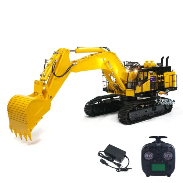 1/8 Scale PC1250 RC Hydraulic Excavator Metal Heavy Duty Construction Vehicle Assembled and Painted Light System