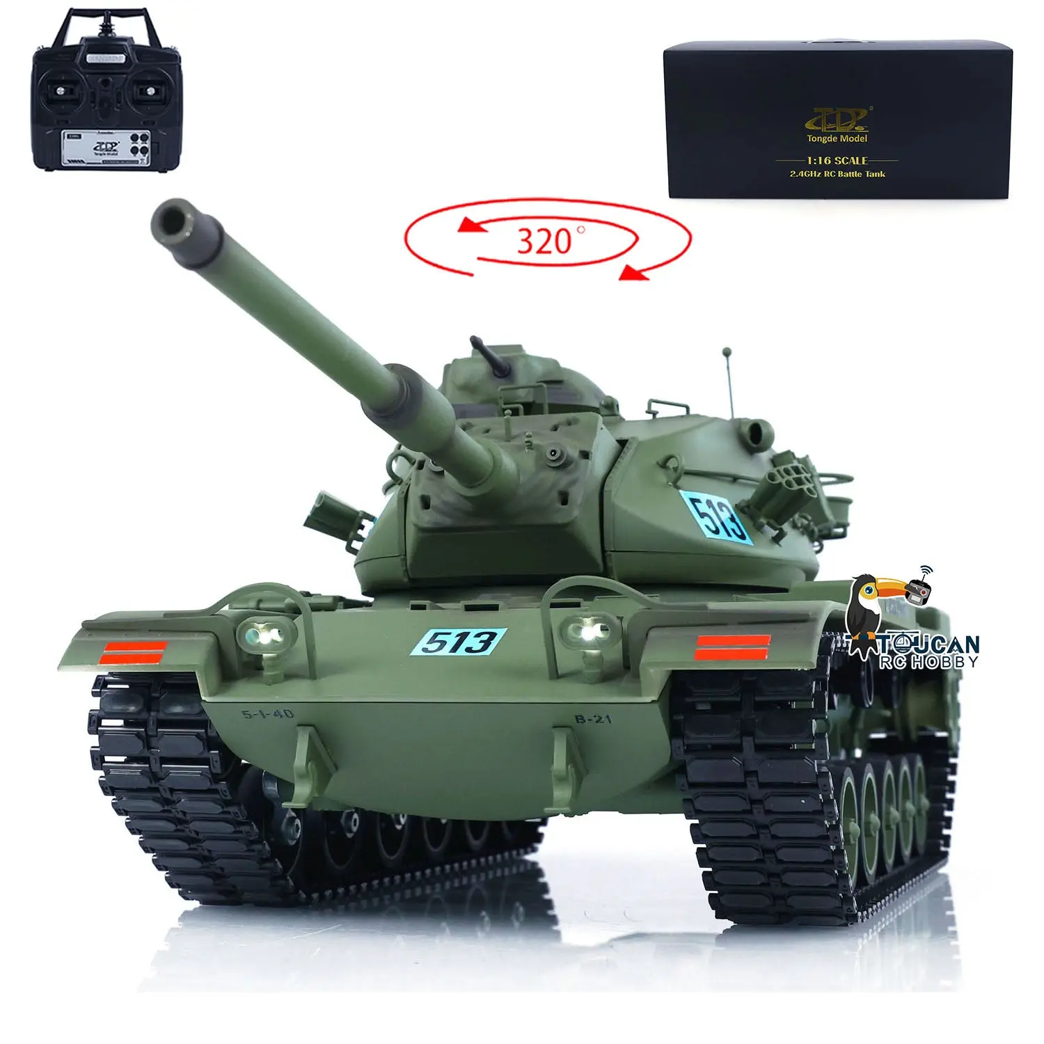 TD Model 1/16 RC Tank M60A3 USA Remote Control Battle Military DIY Simulation Model BB Unit Light Sound Smoke Barrel Recoil