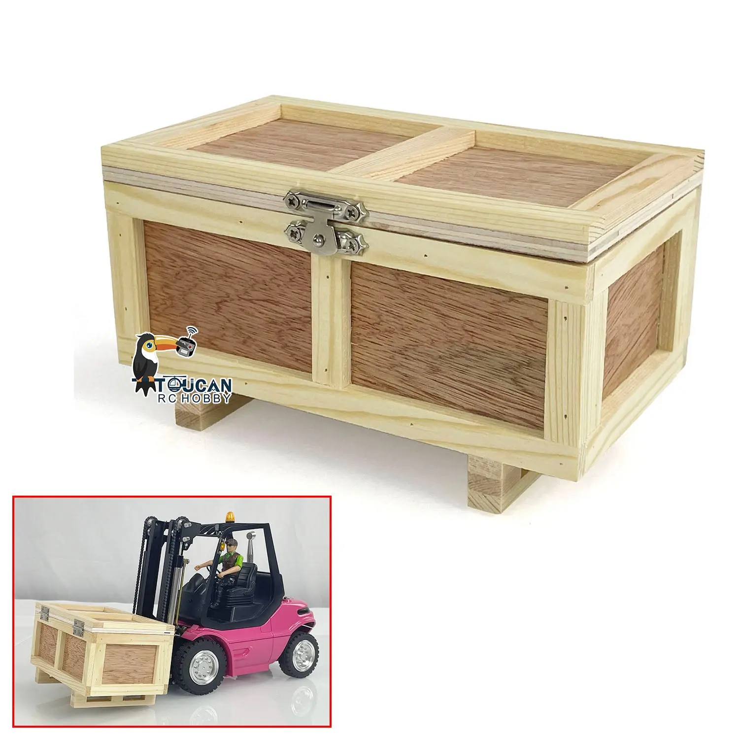 Wooden Box Decoration Simulation Model for 1/14 1/12 RC Truck Hydraulic Radio Controlled Forklift Construction Vehicles