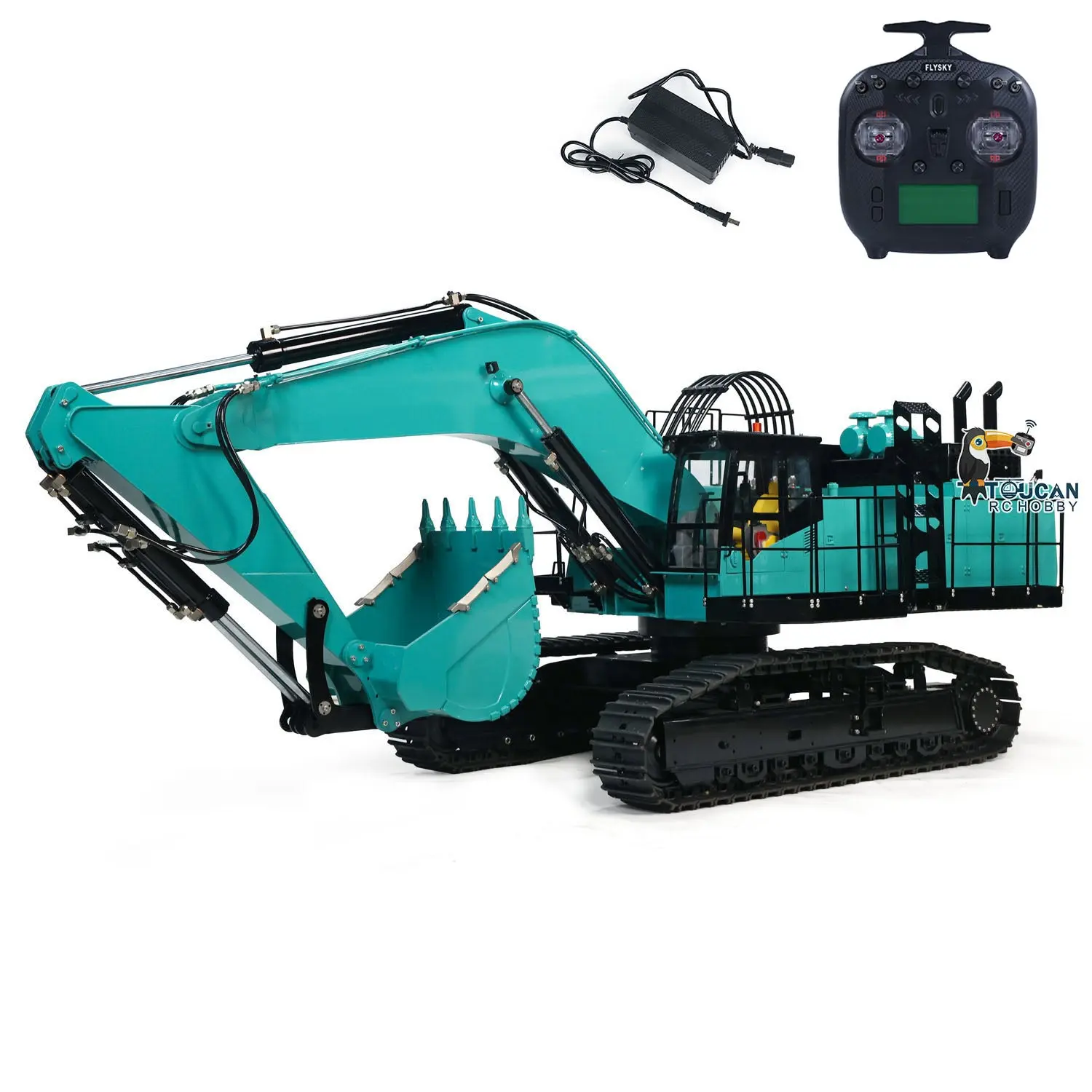1/8 Scale RC Metal Hydraulic Heavy Crawler Excavator PC1250 Simulation Huge Construction Vehicle Model I6S Remote Controller