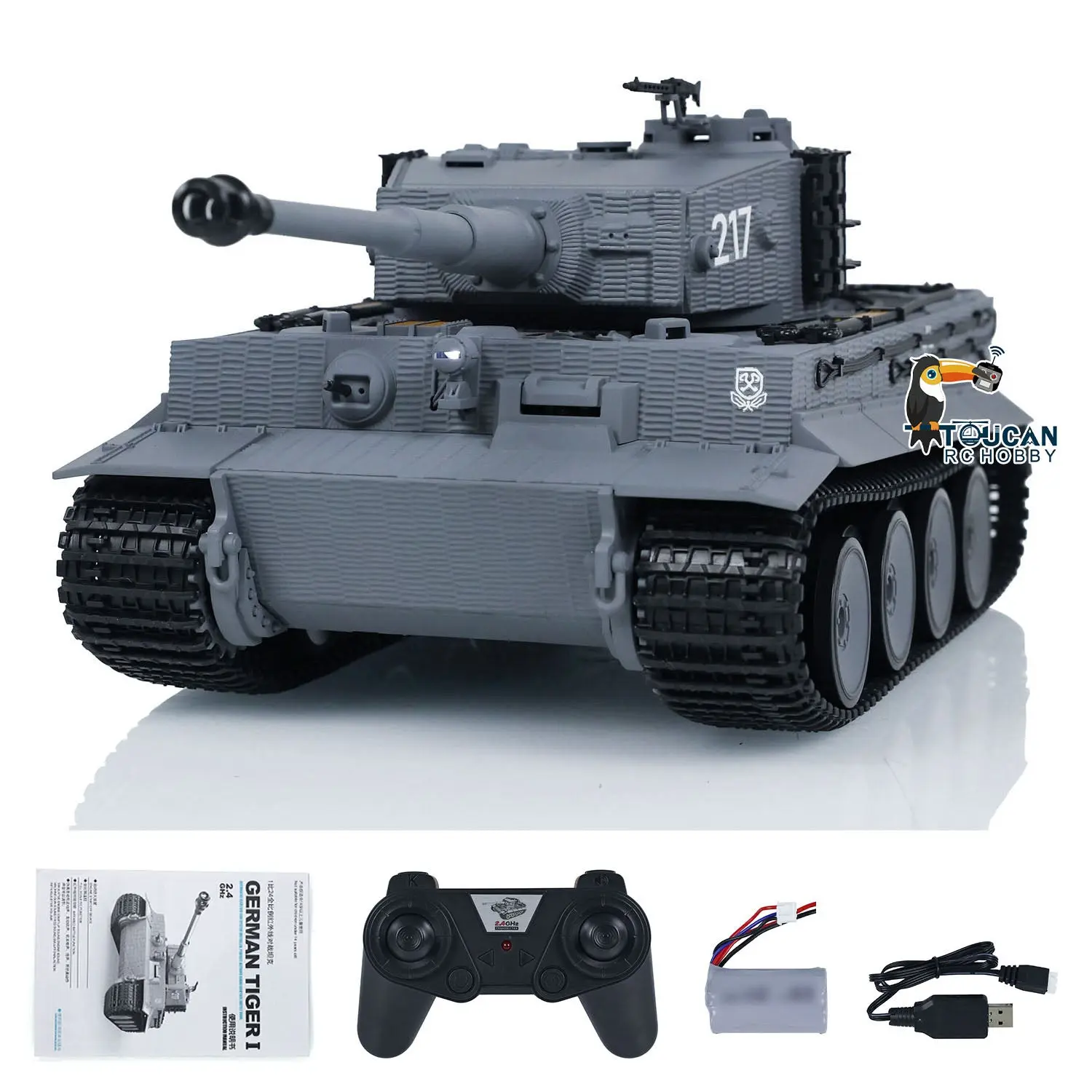 Taigen 1/24 RC Battle Tank Tiger I Remote Control Military Panzer Infrared Combat Armored Simulation Model DIY