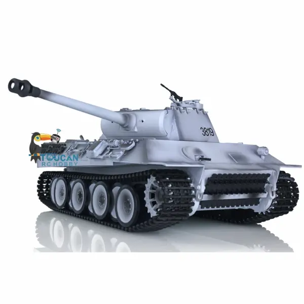 Henglong 1/16 Scale Remote Control Tank 7.0 Version Plastic German Panther 3819 w/ Gearbox Turret Road Wheel Smoking Engine Sound