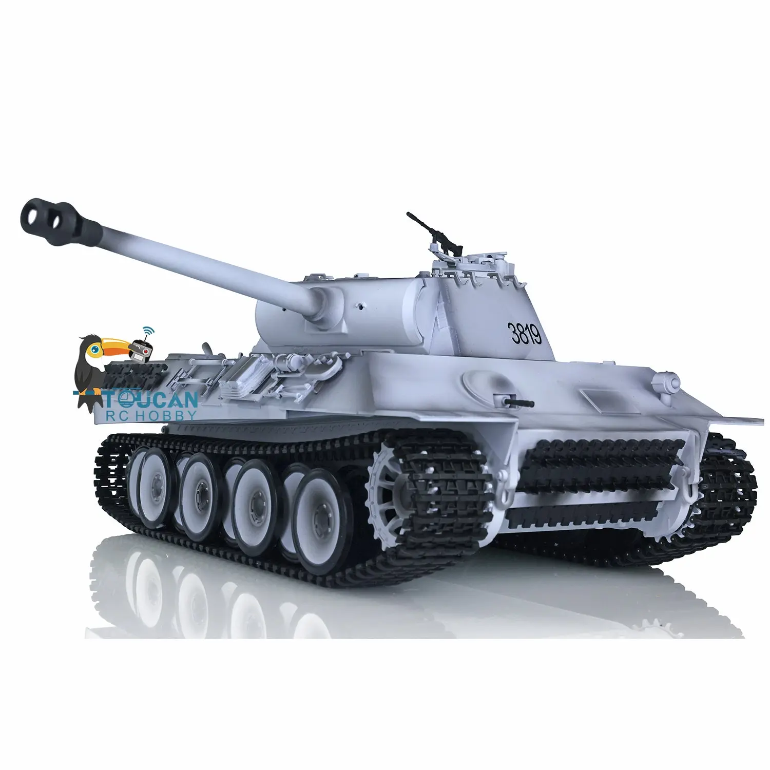 Henglong 1/16 Scale Remote Control Tank 7.0 Version Plastic German Panther 3819 w/ Gearbox Turret Road Wheel Smoking Engine Sound