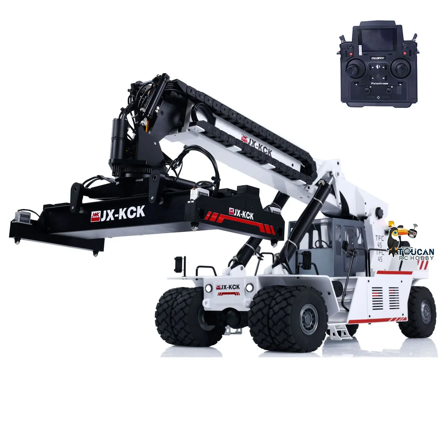 JX-KCK TFC45 1/14 RC Hydraulic Frontal Crane Reach Stacker Radio Control Container Handler Painted Assembled Model PNP Version