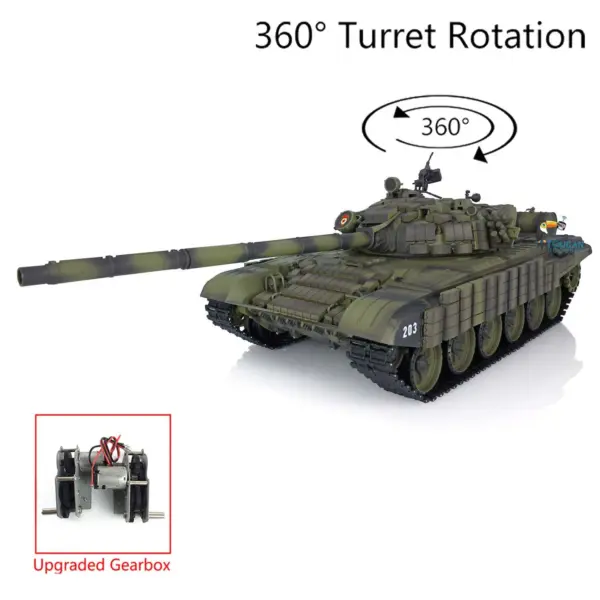 Heng Long Plastic 1/16 RC Tank Soviet Russian T72 7.0 3939 360 Steel Gearbox Armor Part Infrared Combating System