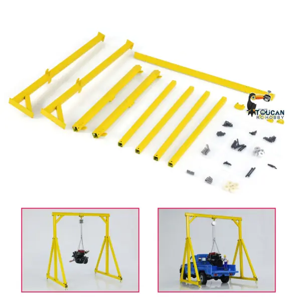 JDModel Metal Chain Block Hoist Gantry Crane for 1/14 RC Crane Remote Control Engineering Vehicles Model