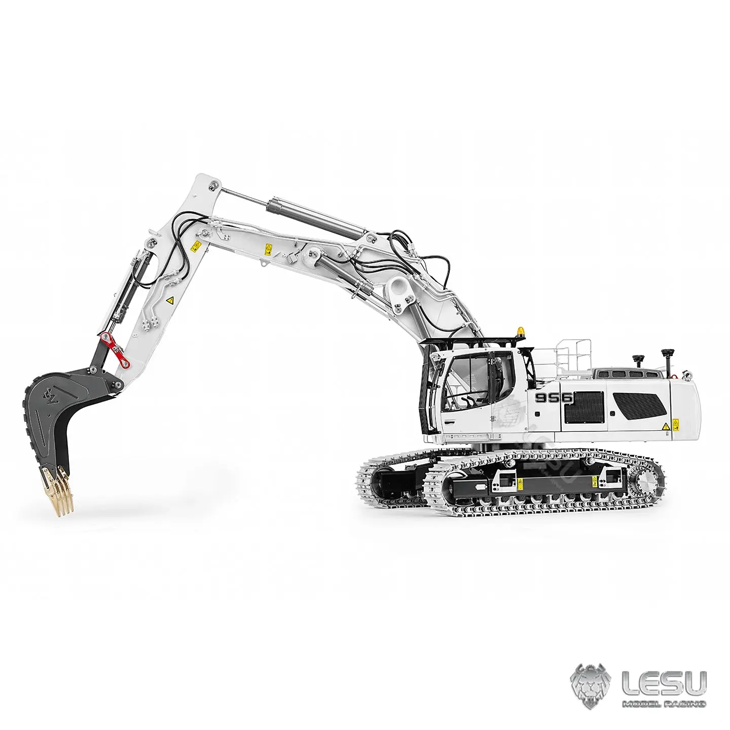 95% Metal LESU LR956 3 Arms 1/14 RC Hydraulic Excavator Remote Control Digger 7CH Valve Dual Pumps Light PL18EV LITE Battery