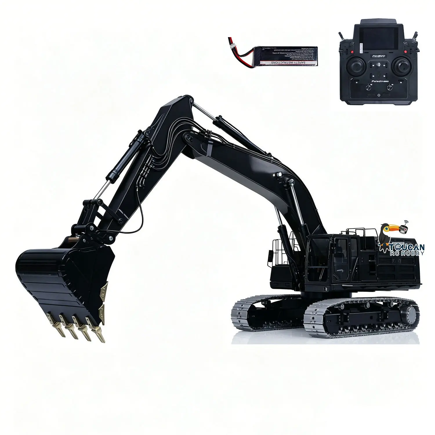 Metal LESU 1/14 Hydraulic RC Heavy Excavator C374F Remote Control Digger Paladin PL18EV LITE Smoke 6CH Valve Quick Coupler