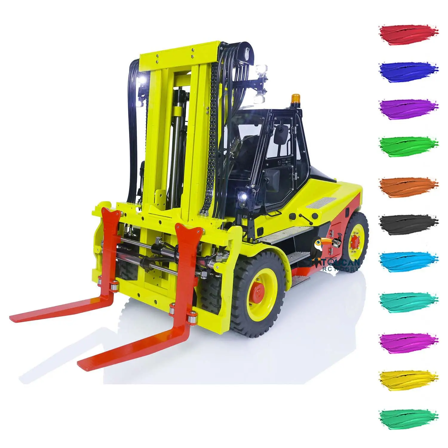 1:14 LESU Pianted Metal RC fork Lift Remote Control Truck Hydraulic Models LD160S Sound Light System ESC Servo