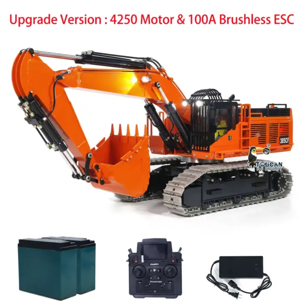 TOUCAN 1/8 385CF Metal Hydraulic RC Excavator RTR 150KG Heavy Duty Remote Control Diggers Ready to Run Upgraded Version Models