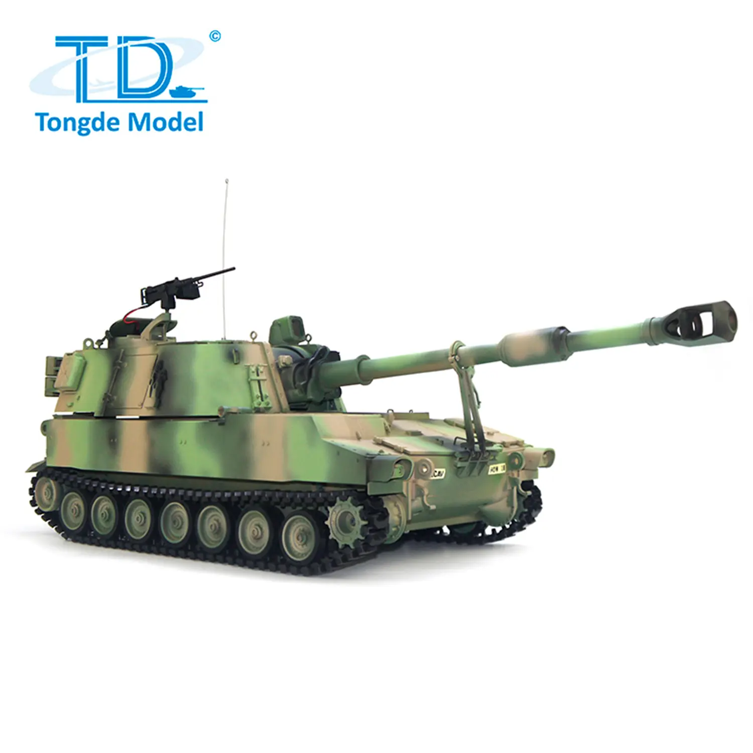 Tongde Model 1/16 M109A2 RC Tank RTR Self-propelled Howitzer Sound Light Metal Wheels Smoke BB Unit Barrel Recoil System
