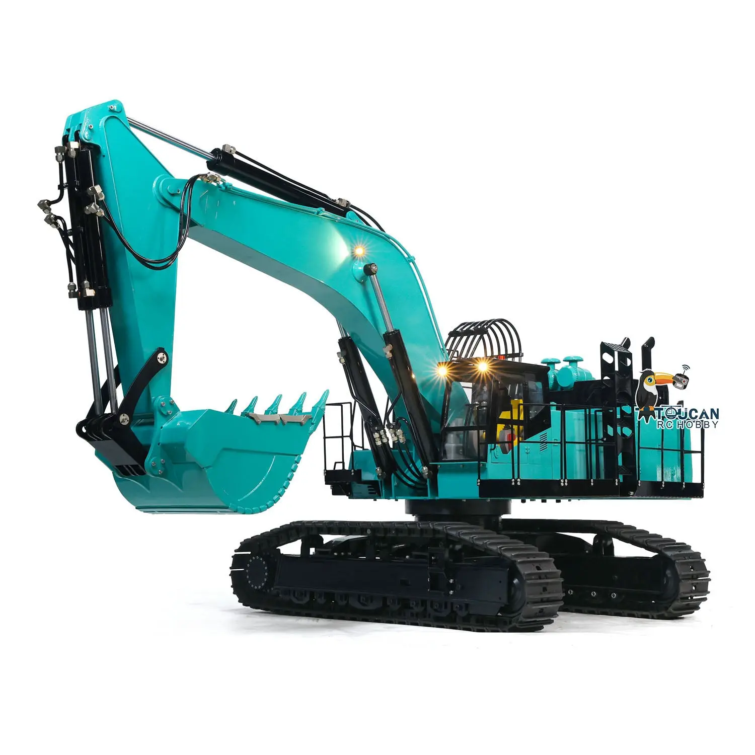 1/8 Scale RC Metal Hydraulic Heavy Crawler Excavator PC1250 Simulation Huge Construction Vehicle Model I6S Remote Controller
