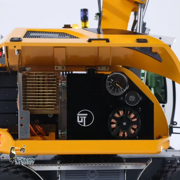 1/14 Remote Control Hydraulic Wheeled Excavator 7CH Valves 2WD/4WD Metal RC Digger RTR Axle Lock Flysky PL18EV Lite Light System