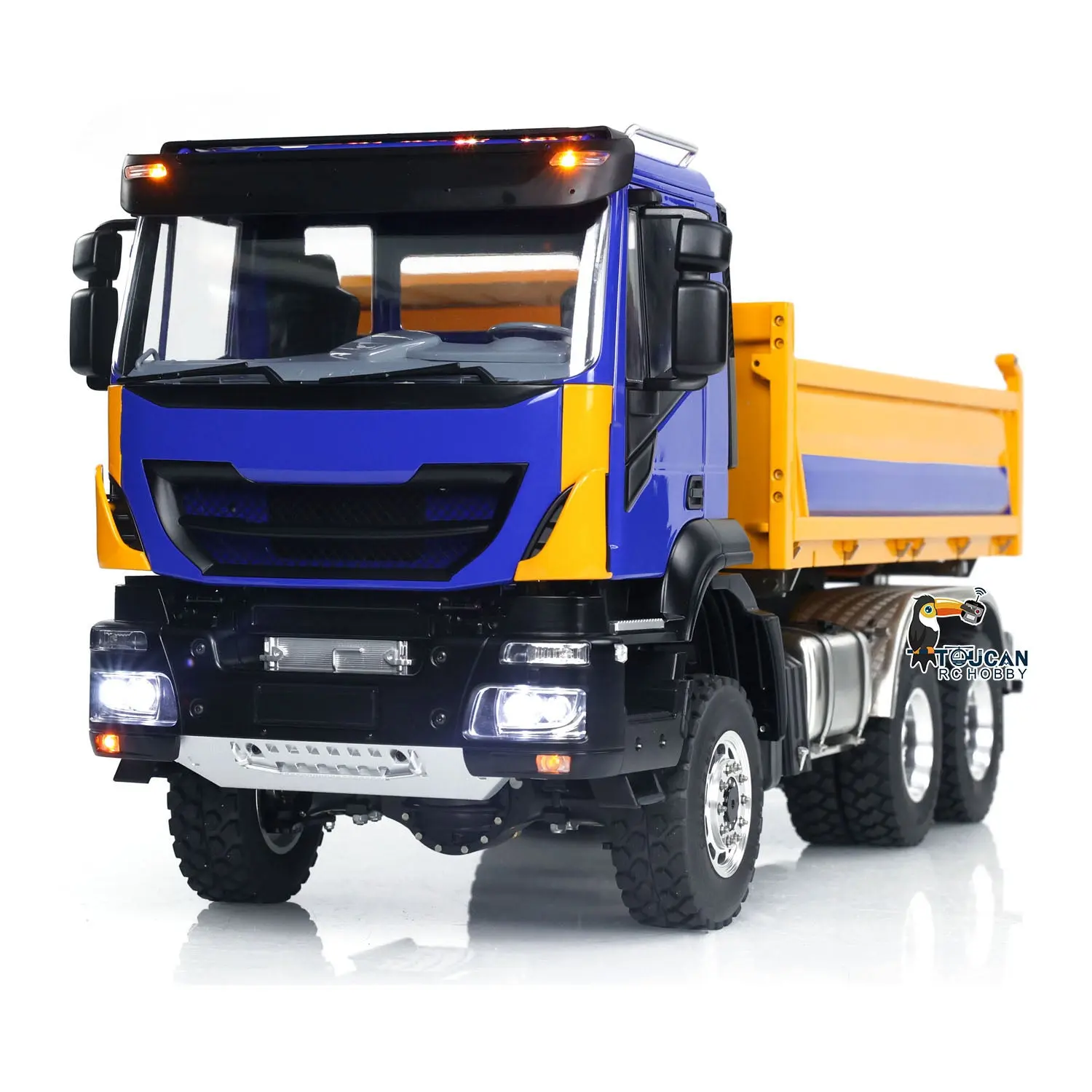 LESU 1/14 RC Hydraulic Dump Truck 3-way Metal 6x6 Radio Control Tipper Car Model