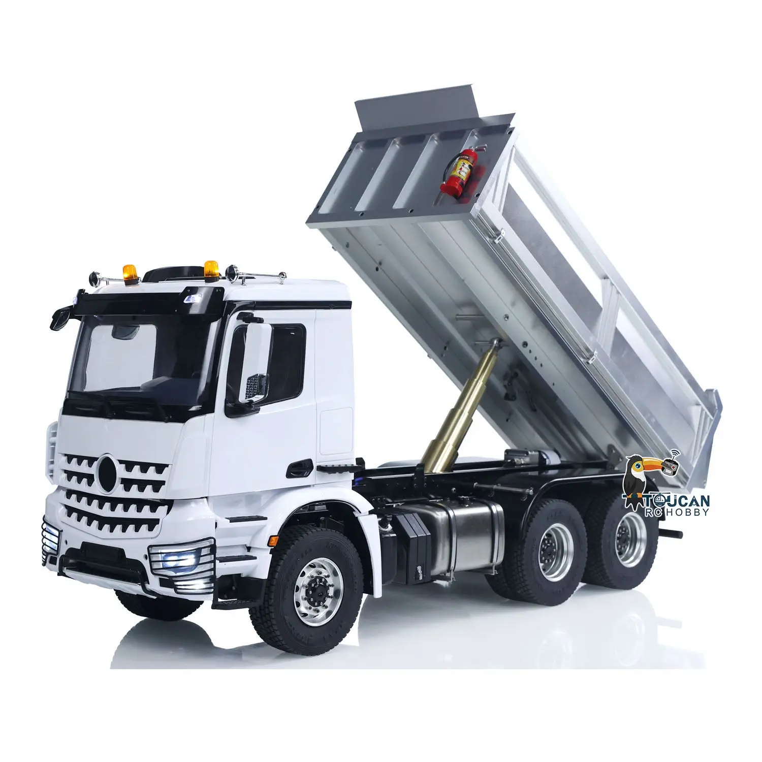 2Speed 3348 Metal Chassis 1/14 RTR RC Hydraulic Dumper Remote Control Tipper Model NO Lock Differential Axle Light Sound Battery