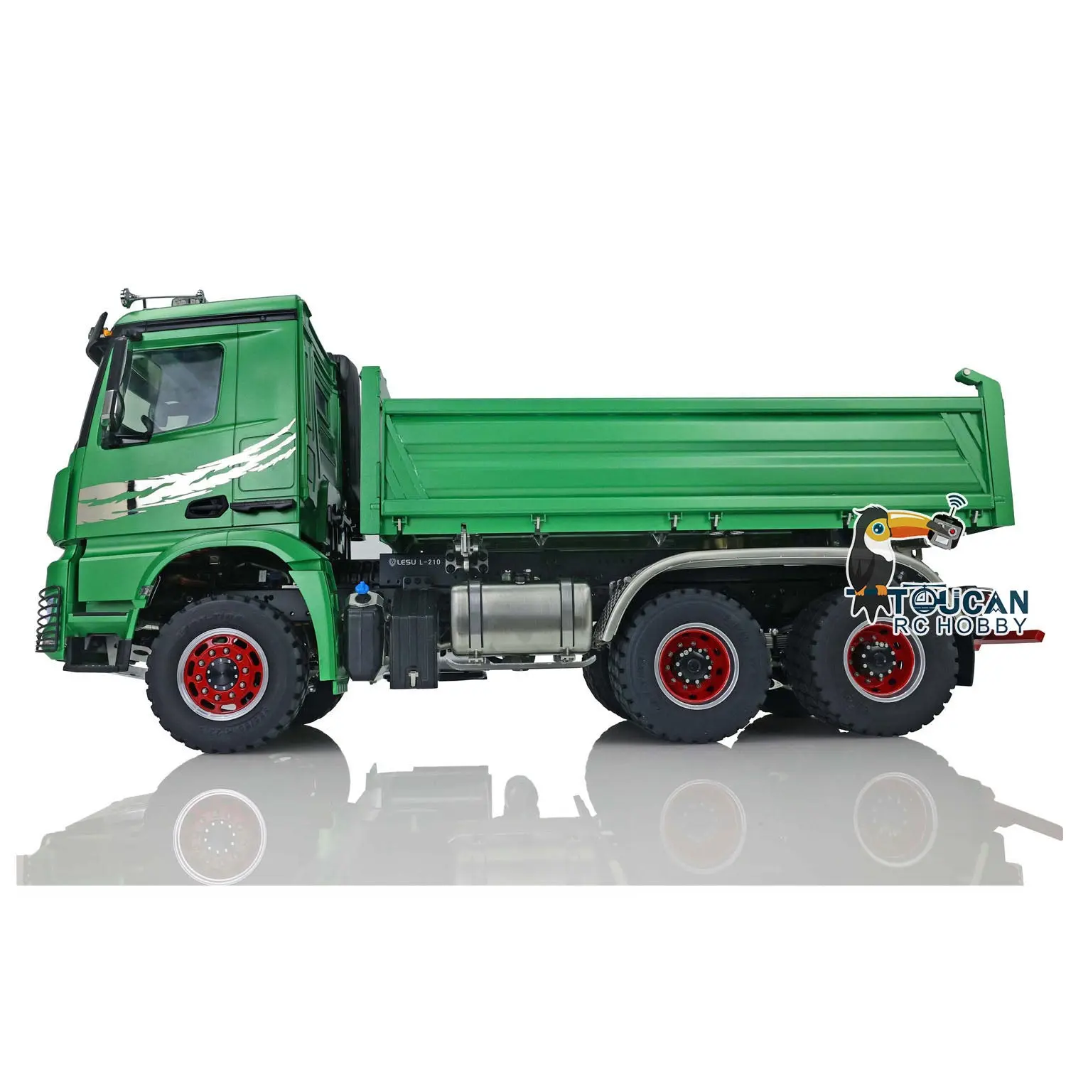 LESU 1/14 6*6 3Axles 3-way RC Hydraulic Dumper Radio Control Tipper Assembled Painted Cabin Body Sound Light System I6S Battery