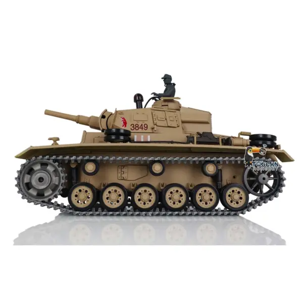 Henglong 1/16 Scale 7.0 Upgraded FPV Panzer III H RTR RC Tank 3849 360 Degrees Turret Metal Tracks Barrel Sprocket Wheels FPV