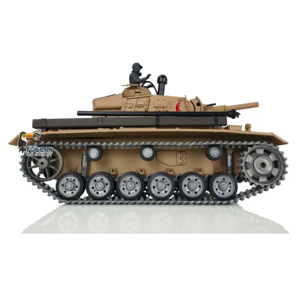Henglong FPV 1/16 7.0 Customized Panzer III H RTR RC Tank 3849 Metal Track Wheel Radio Controller Infrared Combating Transmitter & Receiver BB Pellets