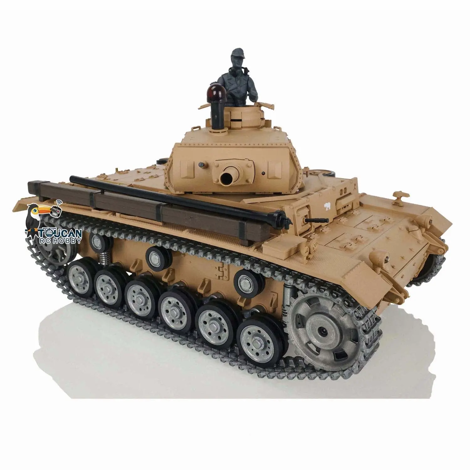 Henglong FPV 1/16 7.0 Customized Panzer III H RTR RC Tank 3849 Metal Track Wheel Radio Controller Infrared Combating Transmitter & Receiver BB Pellets