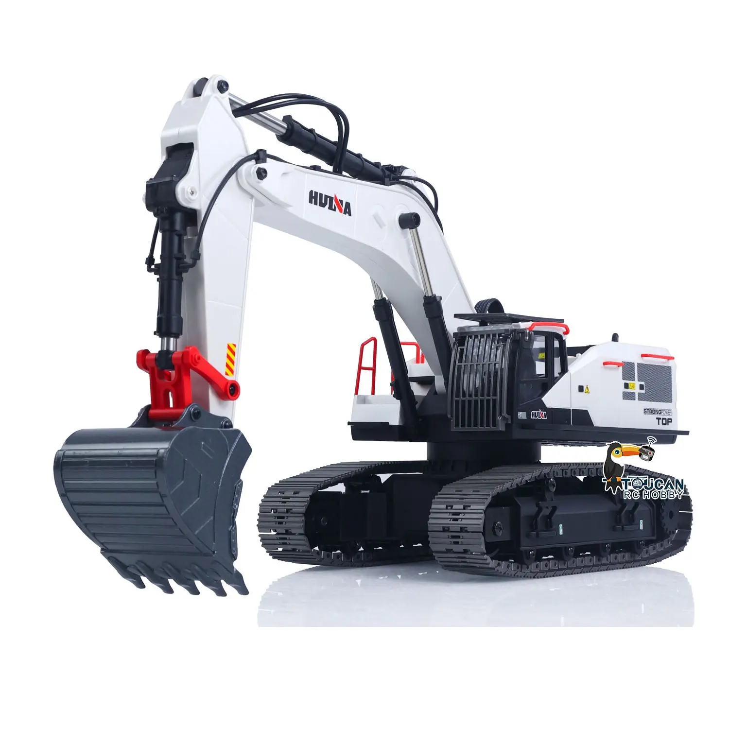 1/14 HUINA RC Metal Excavator Ready to Run Toys 1594 Radio Lights Sound Battery 28CH Sound W/ Bucket Drill Round Wood Garb Gifts
