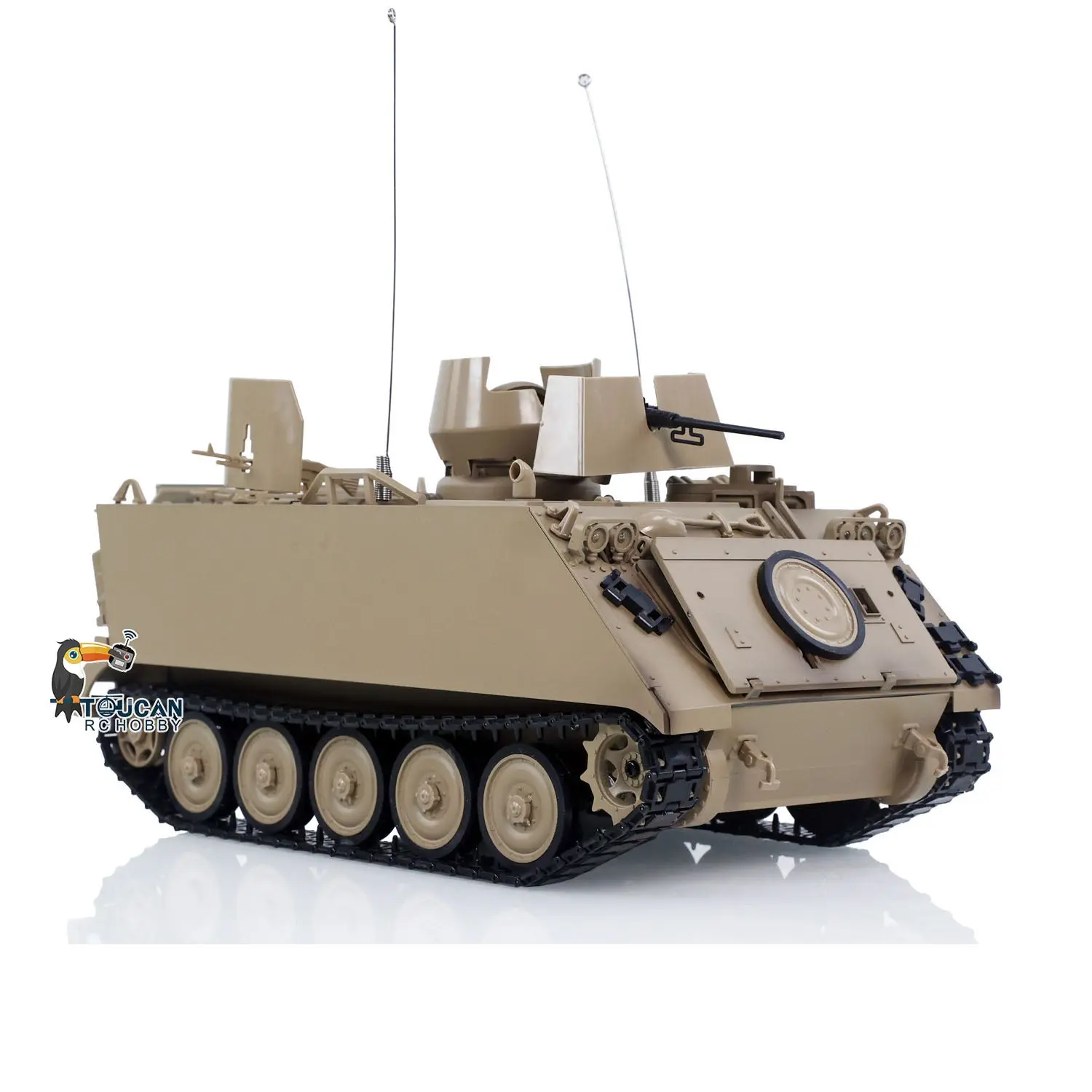 1/16 Tongde RC Tank M2412-B M113A1 ACAV Infrared 360 Turret Rotation Smoking Light Sound Remote Control Electric Model RTR