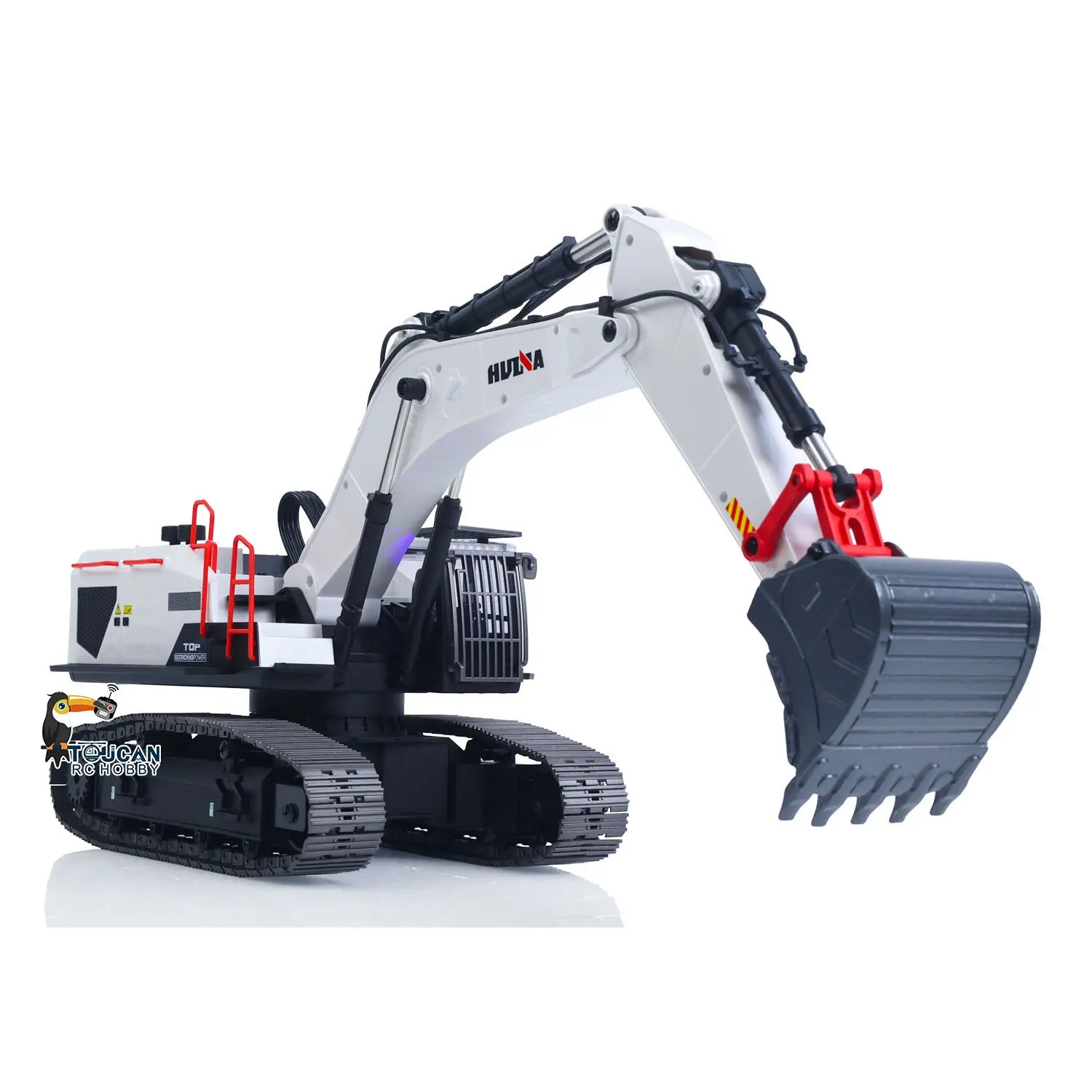 1/14 HUINA RC Metal Excavator Ready to Run Toys 1594 Radio Lights Sound Battery 28CH Sound W/ Bucket Drill Round Wood Garb Gifts