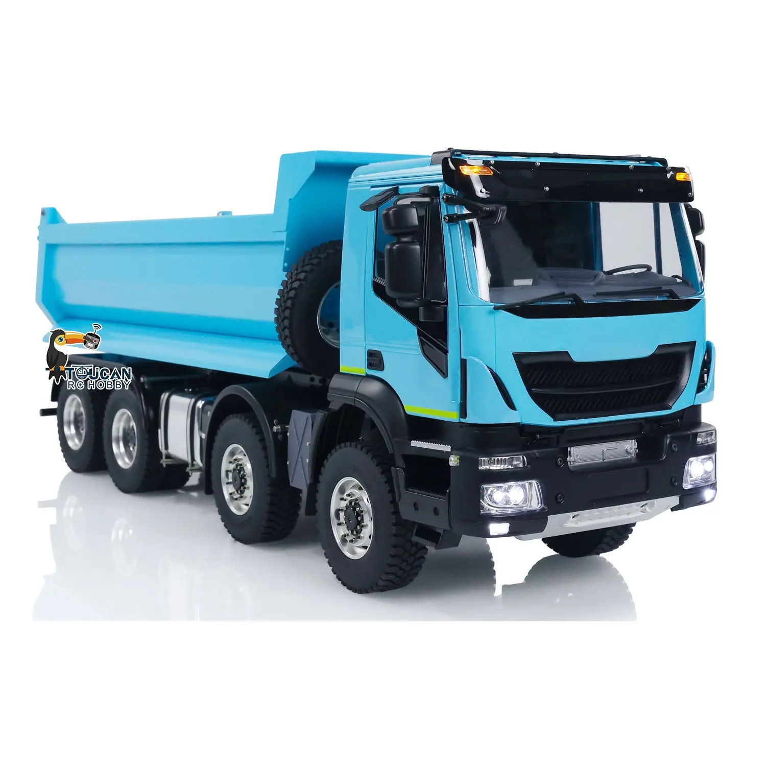 1/14 8x4 Metal Hydraulic RC Dump Truck 2-speed Radio Control Tipper Car Simulation DIY Model Painted ESC Servo Motor