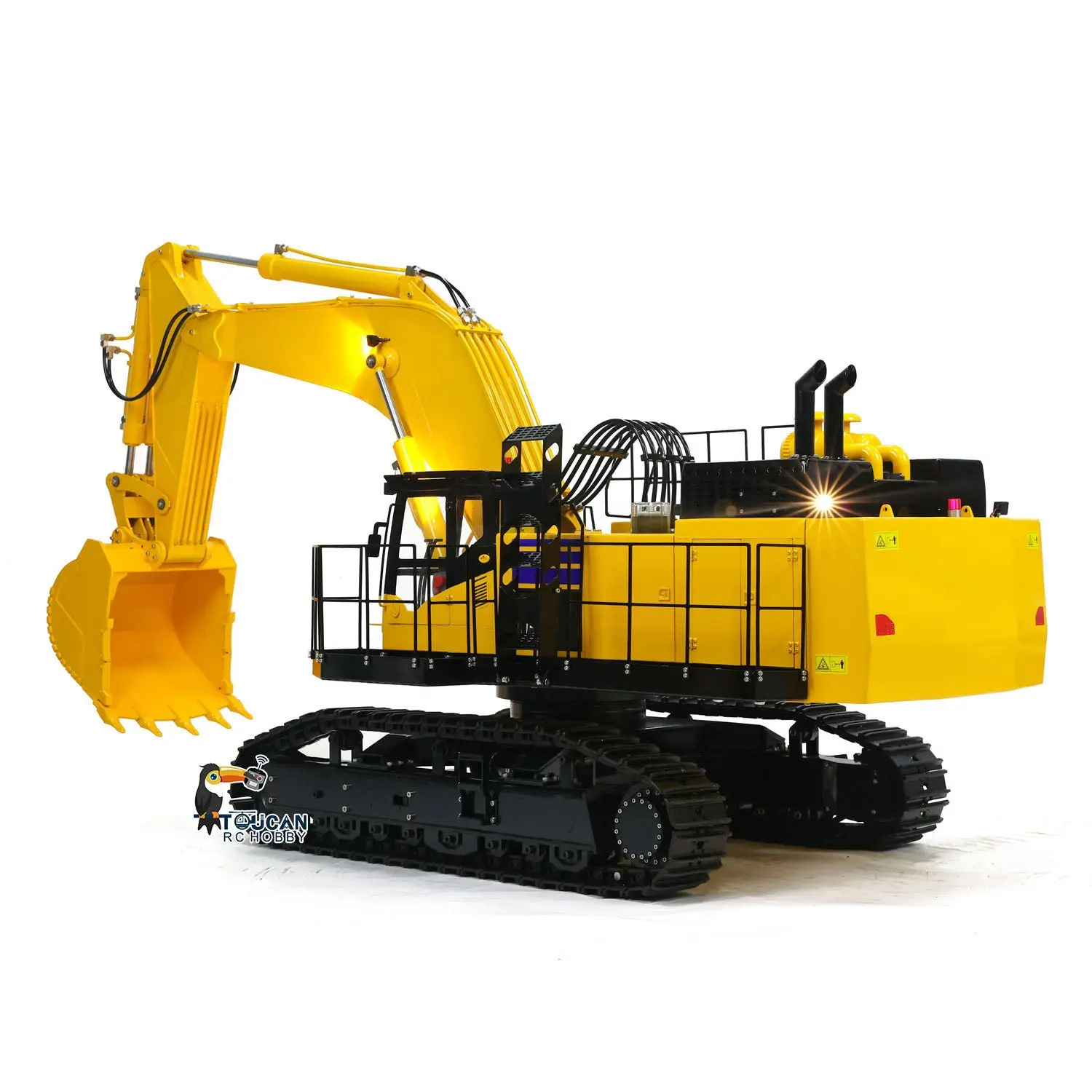 1/8 Scale PC1250 RC Hydraulic Excavator Metal Heavy Duty Construction Vehicle Assembled and Painted Light System