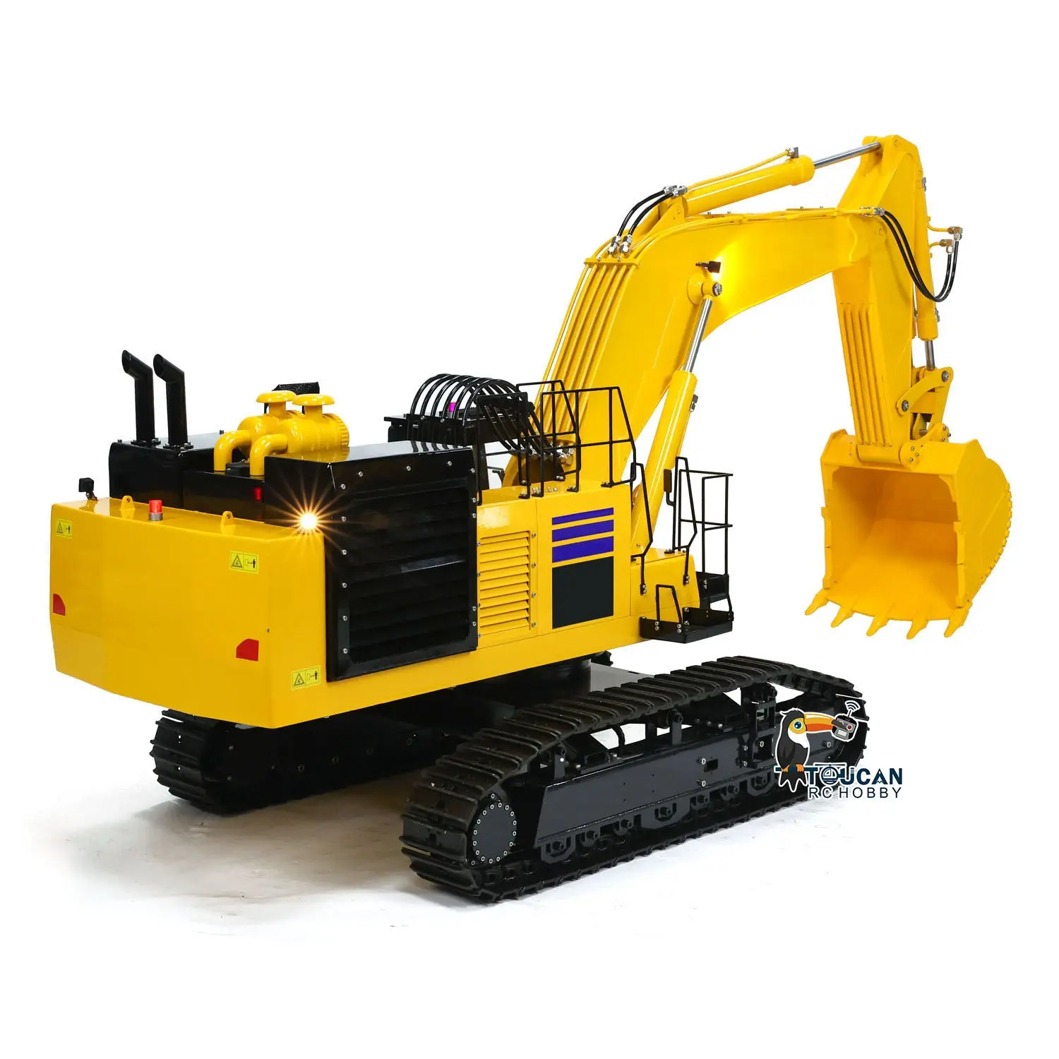 1/8 Scale PC1250 RC Hydraulic Excavator Metal Heavy Duty Construction Vehicle Assembled and Painted Light System