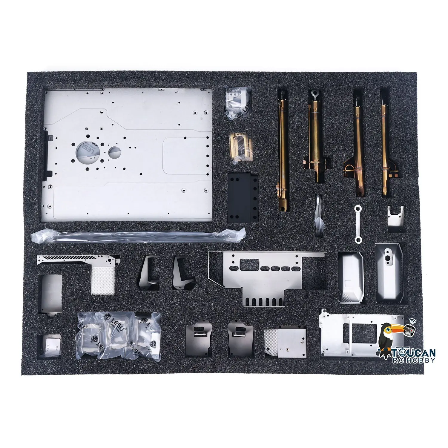 LESU 1/14 3-arm LR945 RC Hydraulic Excavator Remote Control Digger Heavy-duty Electric Hobby Model Kits Unpainted and Unassembled