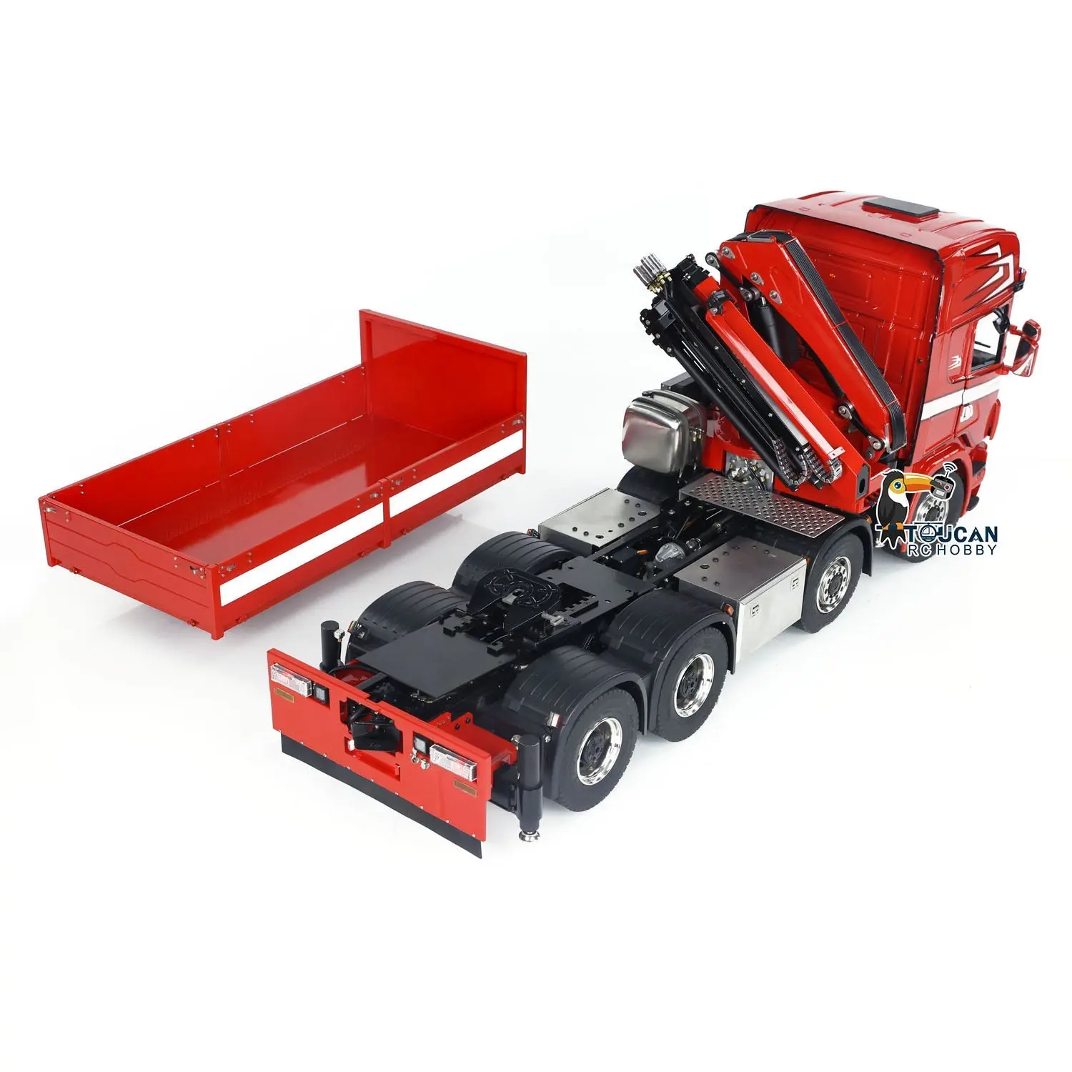 TOUCAN 1/14 8x8 Hydraulic RC Crane Tractor Truck Electric Radio Controlled Car Quick Attached Bucket 3-speed Transmission