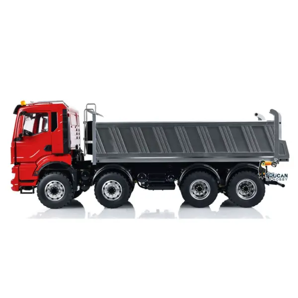 Customized LESU 1/14 RTR RC Hydraulic Dump Truck Metal Cabin Chassis 8X8 Sound Lights Smoke Assembled and Painted FS I6S Motor Servo ESC