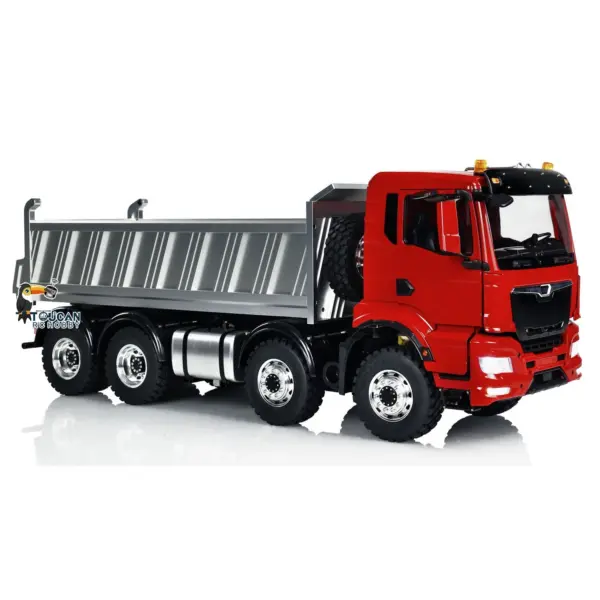 Customized LESU 1/14 RTR RC Hydraulic Dump Truck Metal Cabin Chassis 8X8 Sound Lights Smoke Assembled and Painted FS I6S Motor Servo ESC
